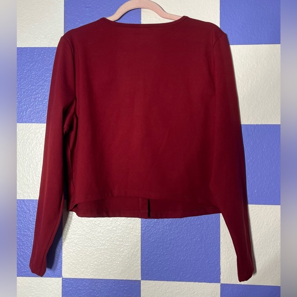 NWT Wild Fable Butterbliss Super Soft Cropped Cardigan Game Day Maroon Red - XXL - Picture 3 of 5
